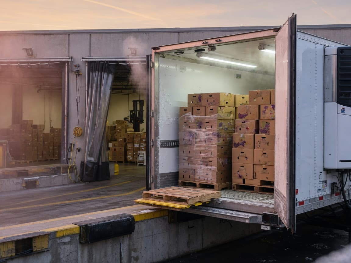 Truck loading dock cold chain